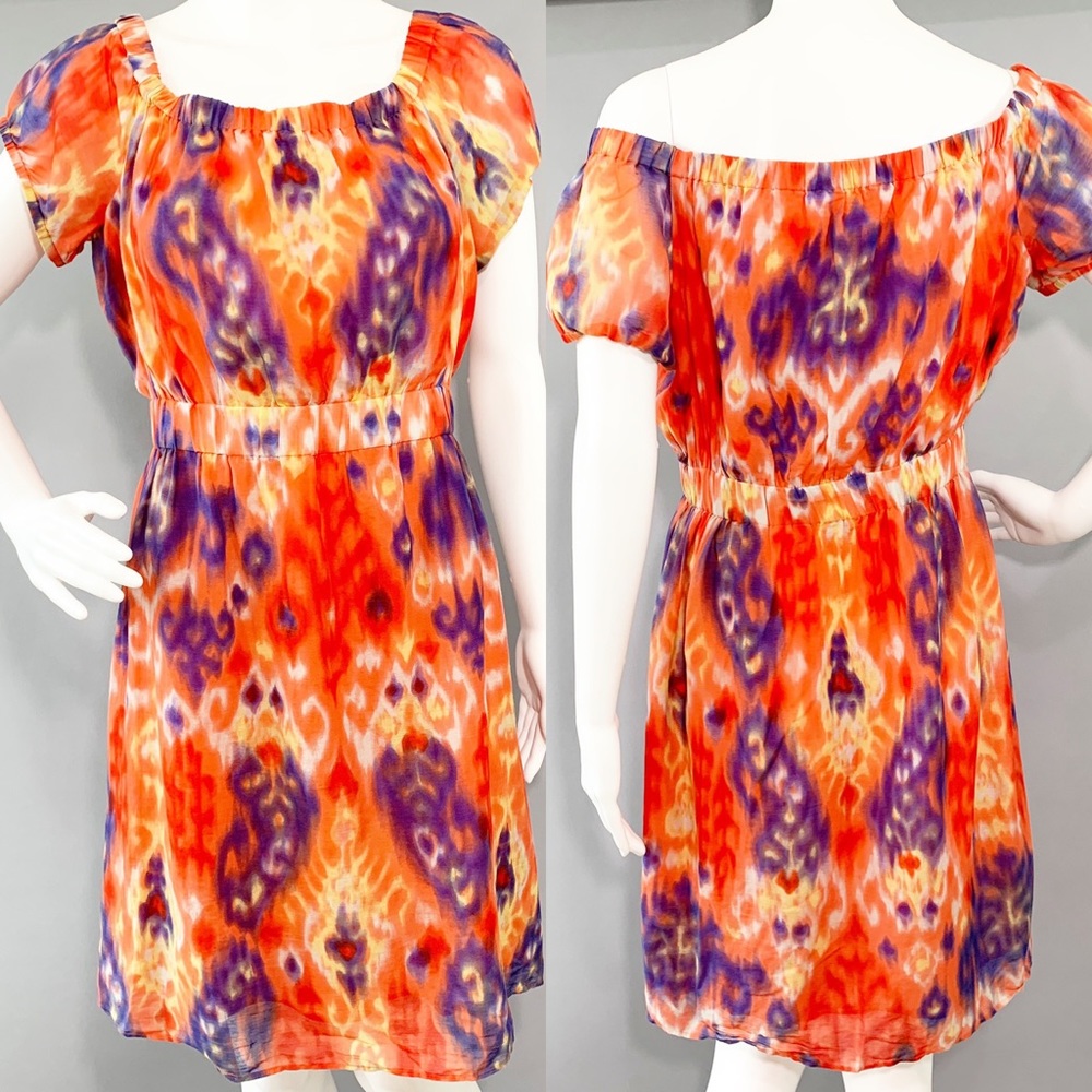Theory Ikat Tie Dyed Silk Blend Sheath Dress